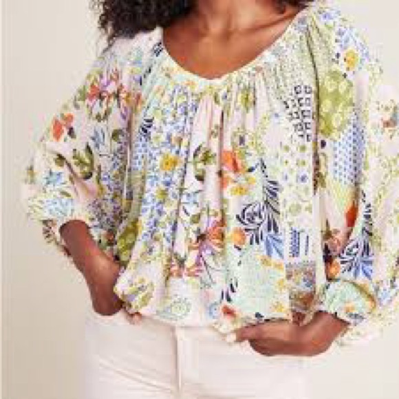 Maeve by Anthropologie Boswell Boho Blouse in Pink - Size 2 - Picture 1 of 8